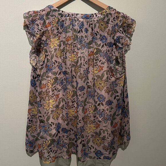 Velvet by Graham & Spencer Floral Blouse with Attached Camisole, Medium - Picture 5 of 9